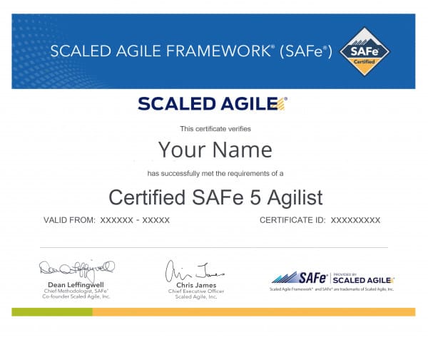 Leading SAFe Certificate