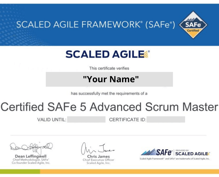 SASM Sample certificate